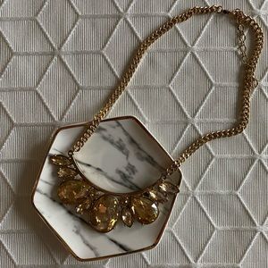 Large Jeweled Gold Statement Necklace